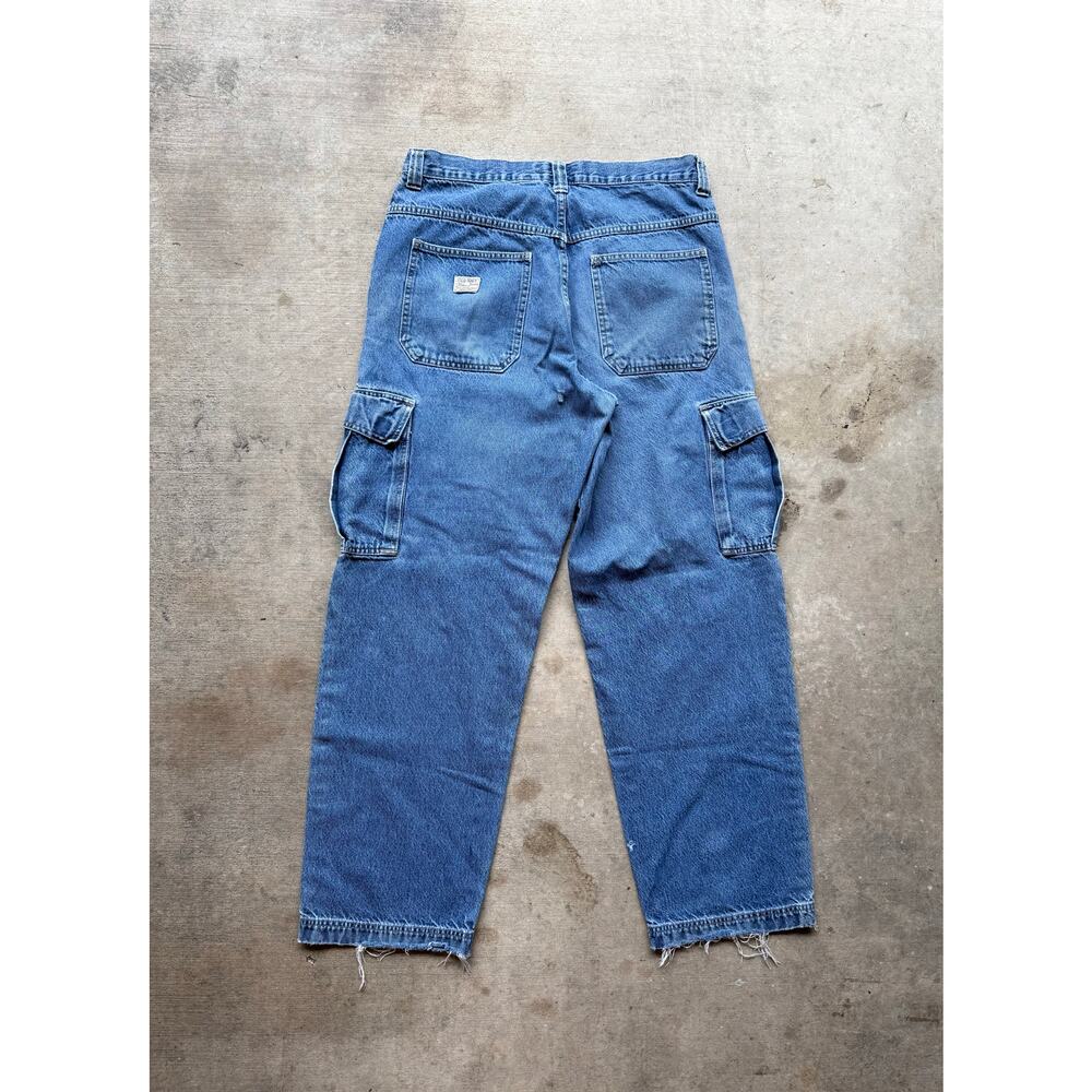 Vintage 90s Baggy Old Navy Blue Jeans Size 34x32 Cargo Denim - Picture 2 of 8